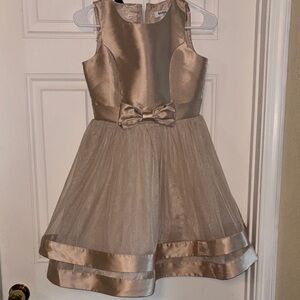 Elegant Cream Kids Dress with Bow